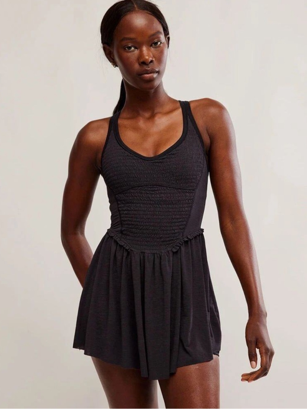 FP Movement by Free People Smockin’ Hot Mini Athletic Dress in Black